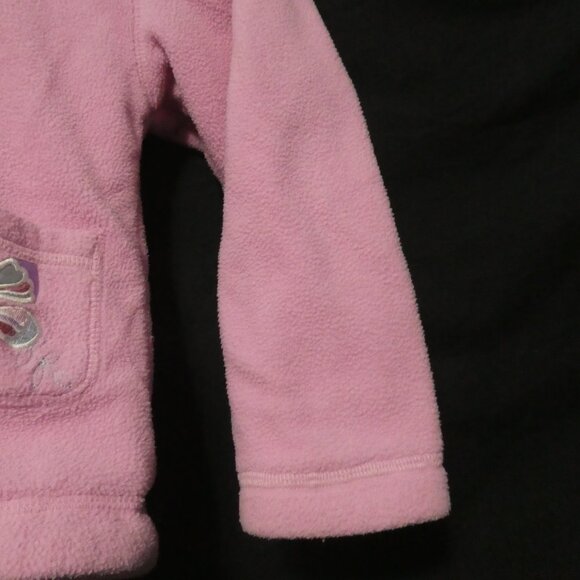 ADORABLE JR TOO | size 6 girls, kids | Pink Fleece Hooded Pea Coat | Butterflies - Picture 7 of 16